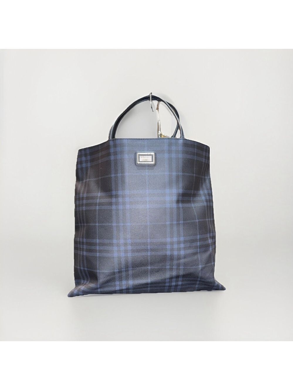 Burberry London Navy, Charcoal Nova Check Tote